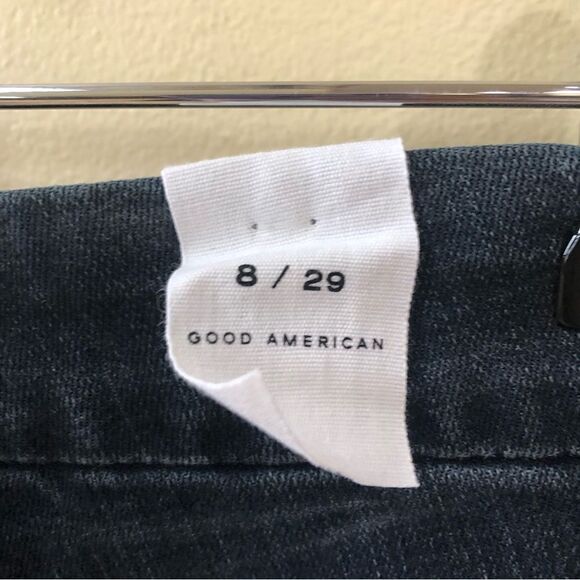 Good American Good Waist Crop Raw Hem Jeans in Blue 631 - Picture 5 of 6